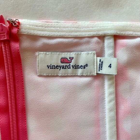 Vineyard Vines Women's 100% Silk Caning Print Halter Dress in Pink - Size 4 - Picture 6 of 13